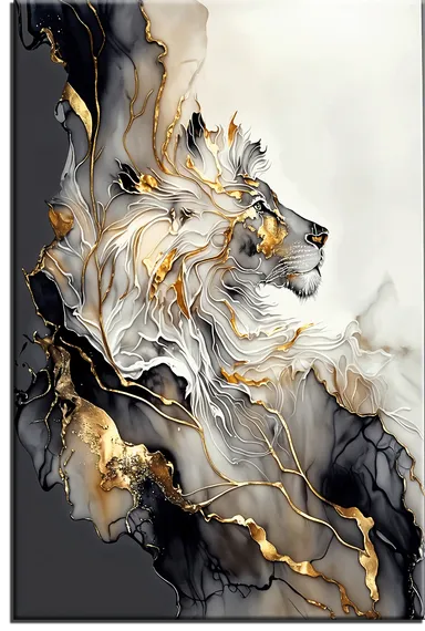 Постер "Золотой лев. Абстракция"