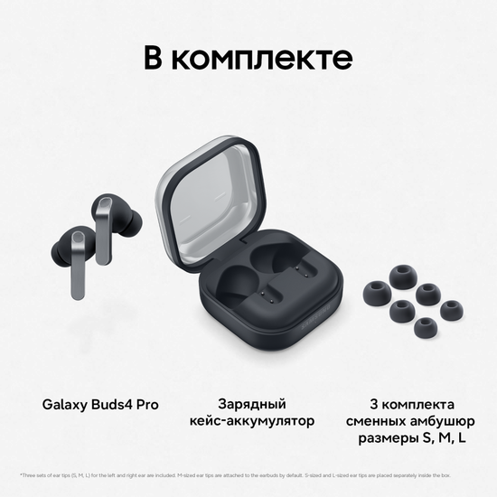 Наушники Samsung Galaxy Buds4 Pro черные