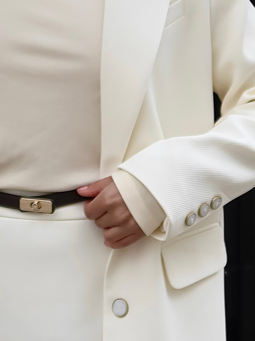 Жакет OVER из диагональной ткани молочный