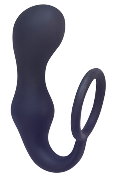 Эрекционное кольцо с анальной пробкой Double Pleasure Anal Plug Black 4217-01Lola