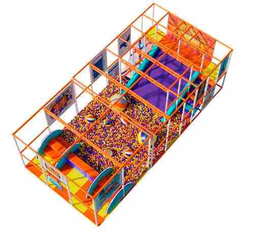 Детский уличный игровой лабиринт с крышей «Шариковый Космос» 12,3×6,15×3,5 м