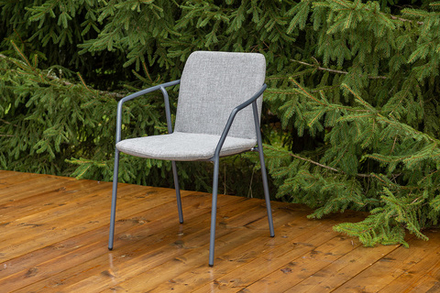 4SIS "Марокко" стул из текстилена nanotex, каркас алюминий темно-серый (RAL7024), цвет серый