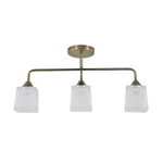 Люстра потолочная 3x40Вт E27, металл/стекло, античная бронза, белый матовый плафонДиаметр 10мм, высота до 65мм