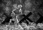 Оловянный солдатик Немецкий солдат в атаке