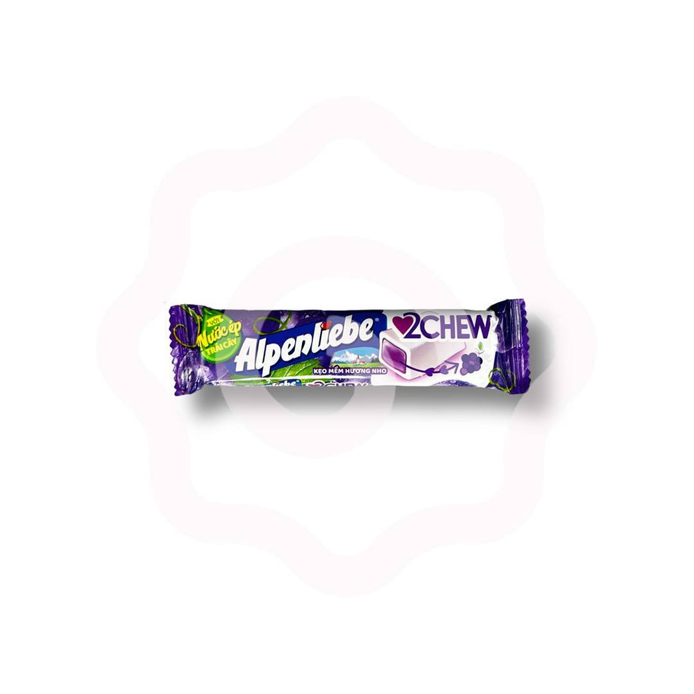 Жевательные конфеты Alpenliebe 2 chew (Виноград/Клубника) в ассортименте, 24,5 гр