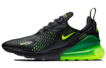 Nike Air Max 270 non-slip lightweight low-top running shoes men's black and green cushion leisure