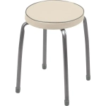 Табурет 'Фабрик 2' на 4-х опорах (круглое сидение 320*320) слоновая кость