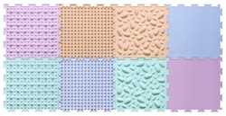 Массажный коврик - Ортодон - «Малыш» пастельные цвета, набор (8 пазлов)