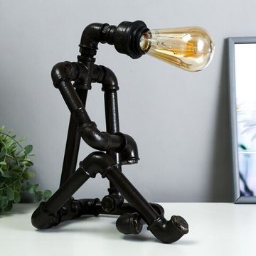 Креативная настольная лампа , Титан 1х60Вт Е27 коричневый 19х28х38 см