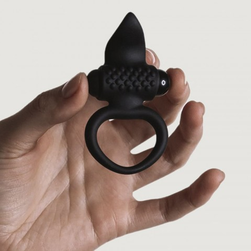 Эрекционное виброкольцо Lingus черное от Adrien lastic