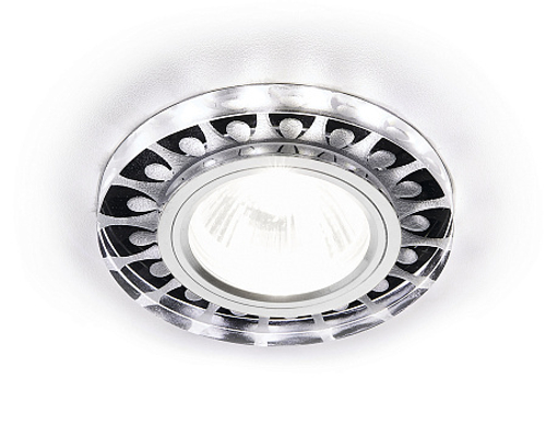 Встраиваемый точечный светильник со светодиодной лентой S219 WH/CH/WH матовый/хром/MR16+3W(LED WHITE)