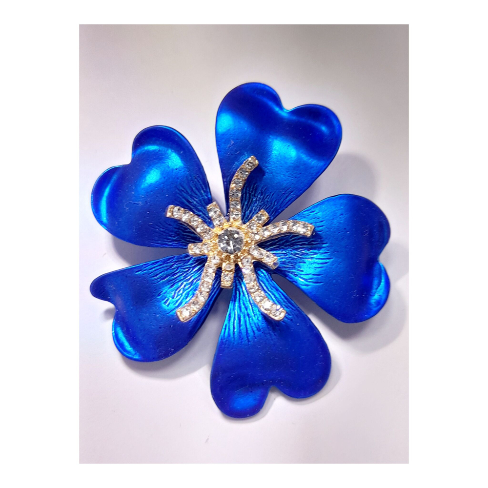Брошь "Цветок синий"