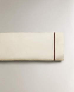 ZARA HOME НАВОЛОЧКА ИЗ САТИНА С ОКАНТОВКОЙ, БУРГУНДИ