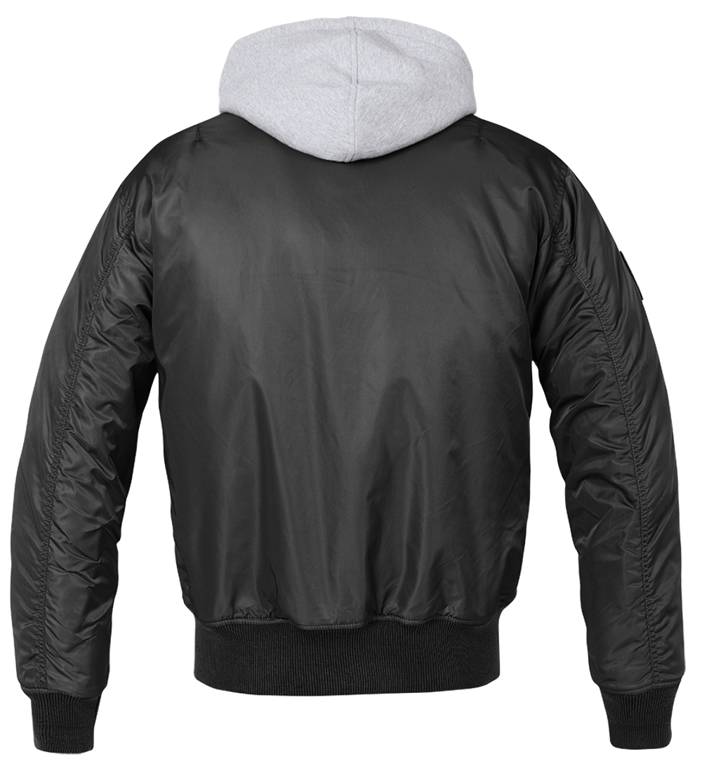 Brandit MA1 SWEAT HOODED JACKET black-grey