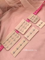 Застежка для бюстгальтера бежевая 3 ряда 9 петель 3 крючка 5х5,5 см