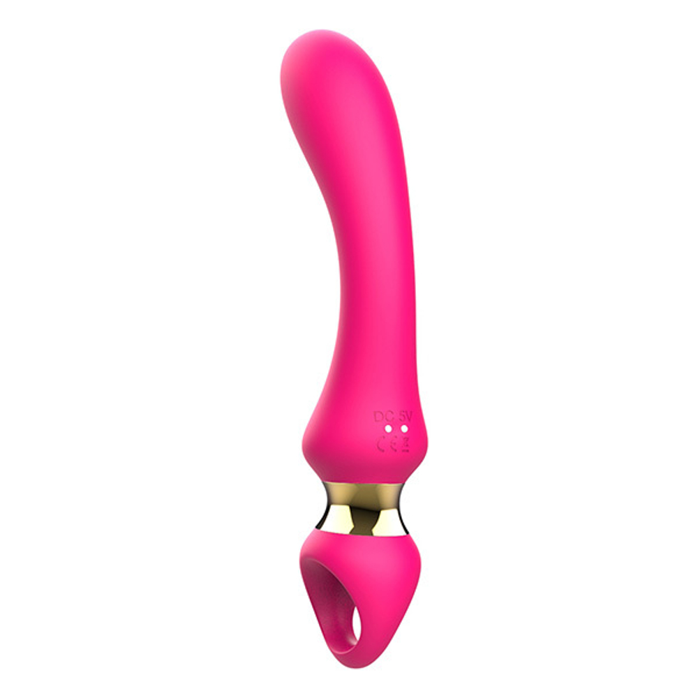 Розовый изогнутый вибромассажер 21,1см I-Moon Vibrator MY-225