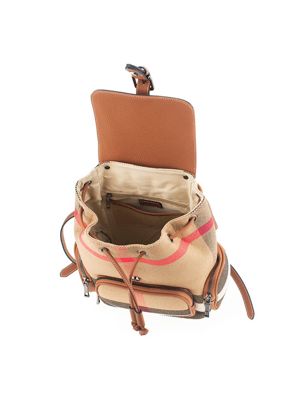 3609BROWN Рюкзак жен., иск.кожа + текстиль