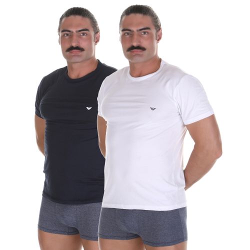 Набор мужских футболок 2в1 (белый, темно-синий) Emporio Armani 111267_CC717 10410