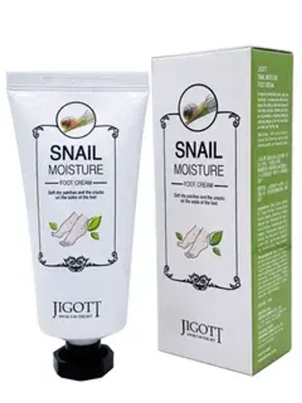 Увлажняющий крем для ног с улиточным муцином JIGOTT Snail Moisture Foot Cream, 100 ml
