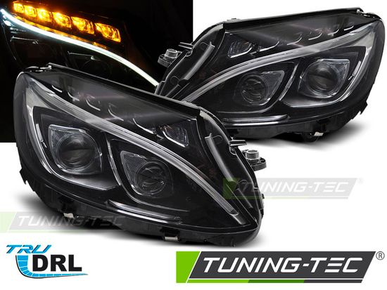 Фары передние TRUE DRL BLACK для MERCEDES W205 14-18