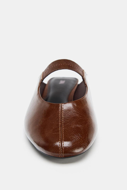 ZARA БАЛЕТКИ-МЮЛИ, КОРИЧНЕВЫЙ