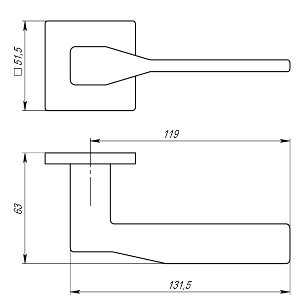 Ручка раздельная K.USS52.GRAND (GRAND USS) BPVD-77 вороненый никель