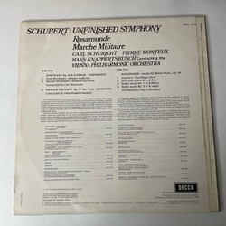 Винтажная виниловая пластинка LP Schubert Шуберт Carl Schuricht, Unfinished Symphony / Rosamunde / Marche Militaire (Англия 1972)