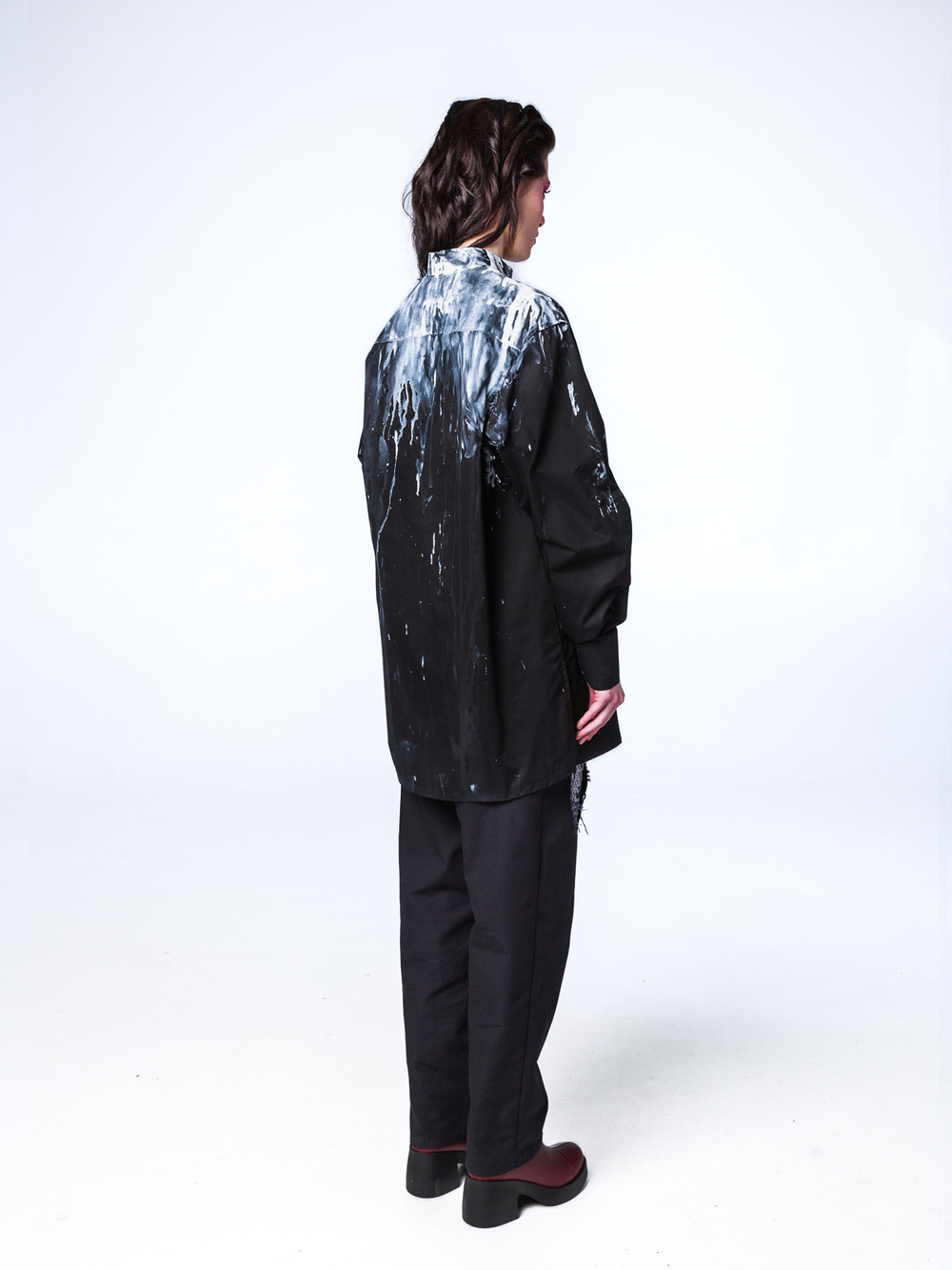 Рубашка "Черномор" с окрашиванием. Черно-белая