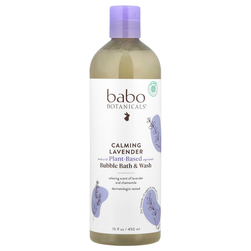 Babo Botanicals, успокаивающий шампунь, пена для ванн и мыло, лаванда и таволга, 450 мл (15 жидк. унций)