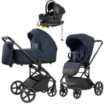 Коляска Carrello Alfa CRL-6522 2025 Nova DK791 Black Line с базой Isofix 4 в 1 Denim Blue