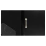 Папка на 2-х кольцах, 40мм, Стамм Стандарт, 700мкм, внутрен. карман, корешок с карманом, черная