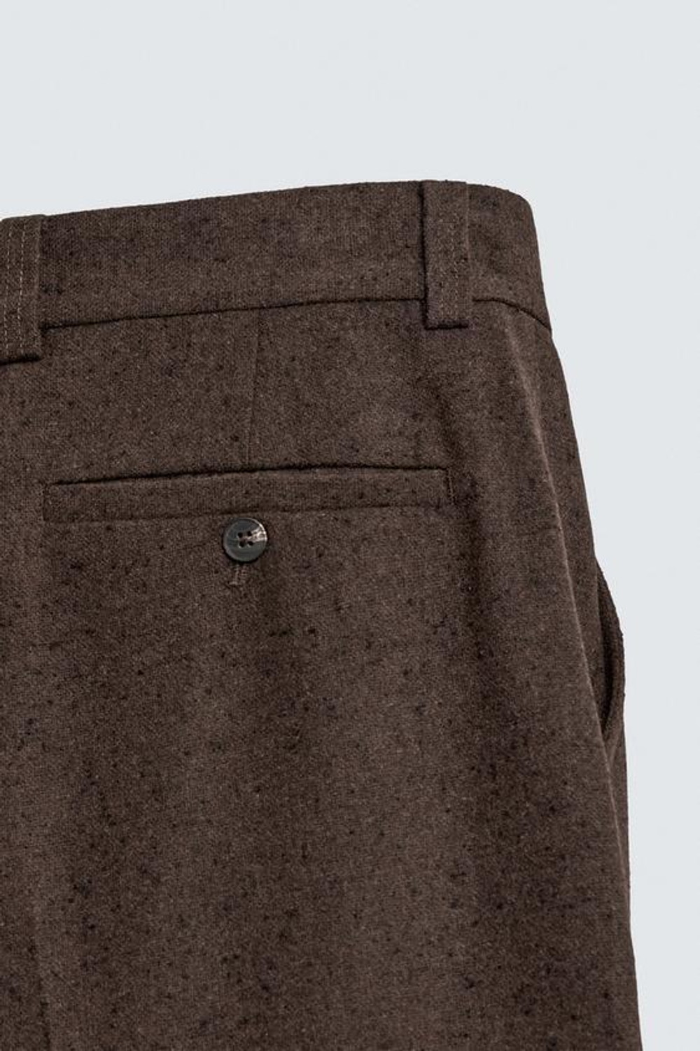 ZARA БРЮКИ С ЗАЩИПАМИ И ПУГОВИЦАМИ, КОРИЧНЕВЫЙ