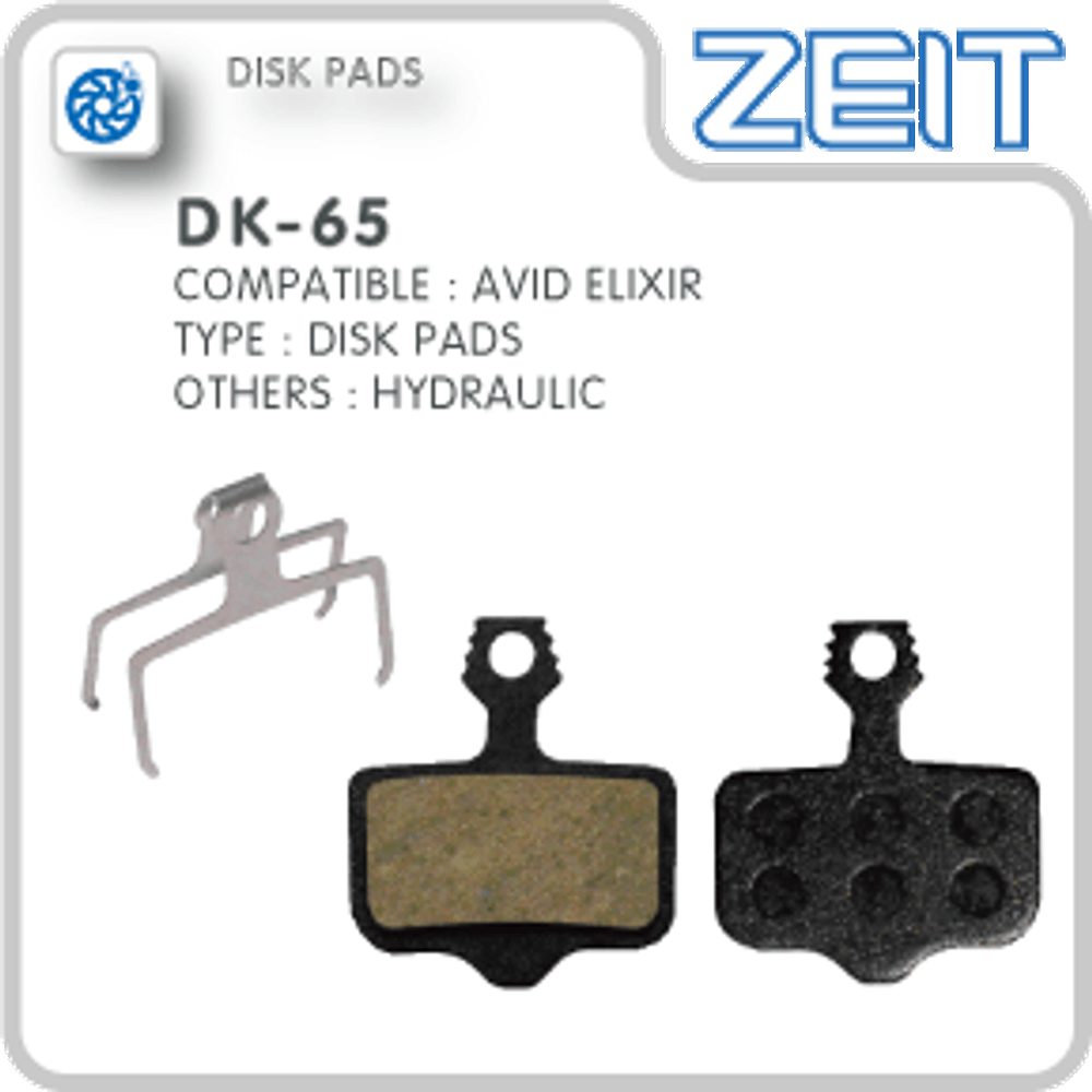 Колодки тормозные ZEIT, для DISK - HIDRAULIC, с пружиной, совместимы: Avid Elixir, комплект -2шт.