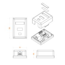 Однопортовая информационная розетка RJ45 Hyperline CA-IDC-C5e-WH