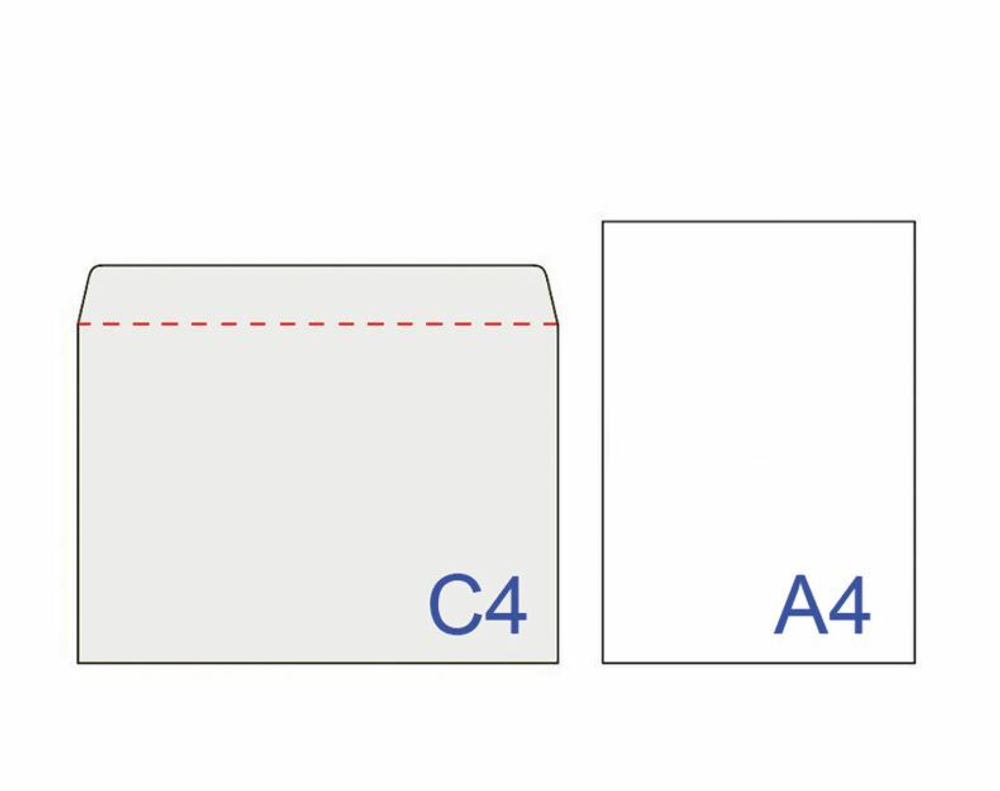Конверты С4 (229х324 мм), отрывная лента, 100 г/м2, КОМПЛЕКТ 50 шт., BRAUBERG, 112184