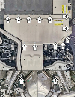 Защита топливного бака. 4 мм, Алюминий для Li Auto L6 2024-н.в., Motodor.349904