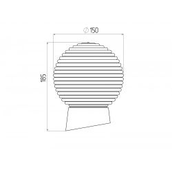 Светильник ЭРА НБП 01-60-004 с наклонным основанием Гранат стекло IP20 E27 max 60Вт D150 шар