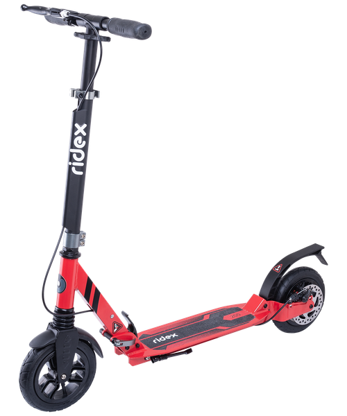 Самокат городской RIDEX Route 200 мм, дисковый тормоз, красный