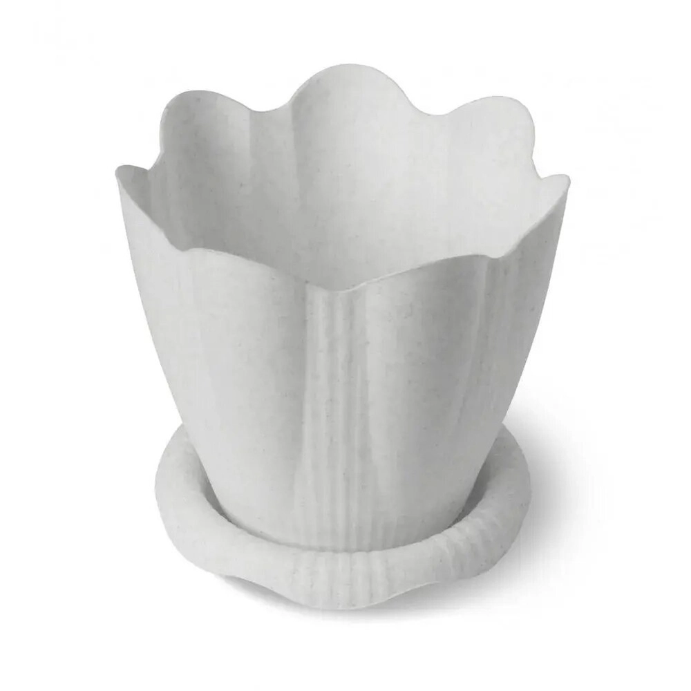 Горшок Эдельвейс с поддоном 1,5л мрамор