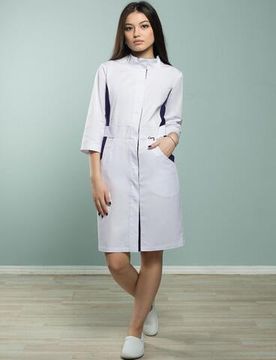 Халат женский R202 3/4 (белый 0/слива 731)