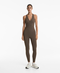 Oysho Длинный комбинезон Comfortlux, угольный