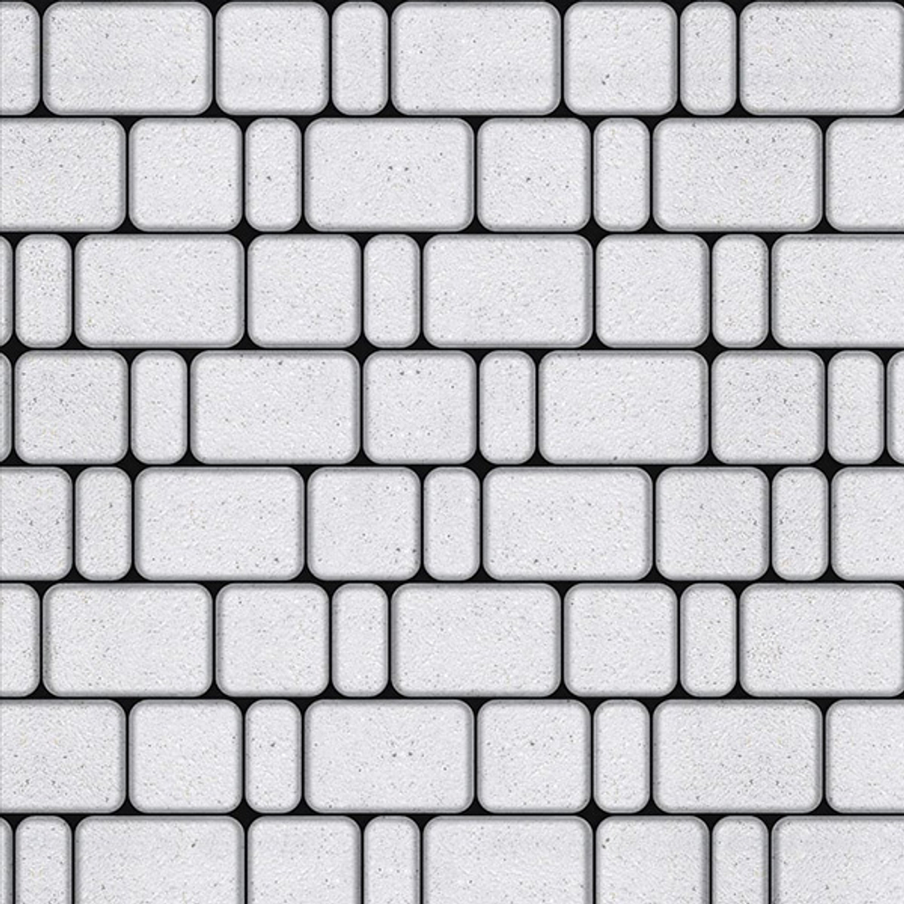 Тротуарная плитка КЛАССИКО - Стоунмикс Белый, комплект из 3 видов плит