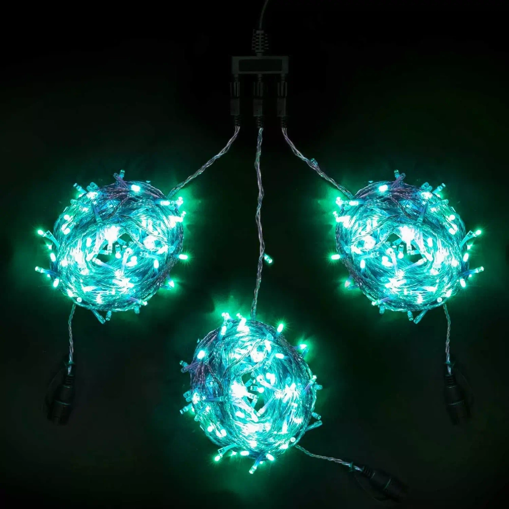 Комплект гирлянды на деревья с контроллером 60 м., 3 луча по 20 м, 600 LED ламп зеленого цвета, Beauty Led (KDD600C-10-1G)