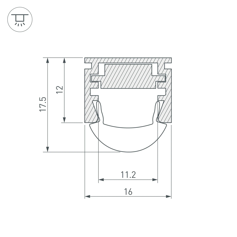 Профиль PDS-REGULOR-2000 ANOD (Arlight, Алюминий) 013874