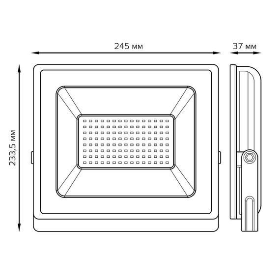 Прожектор светодиодный Gauss Elementary 100W 3000К 613527100