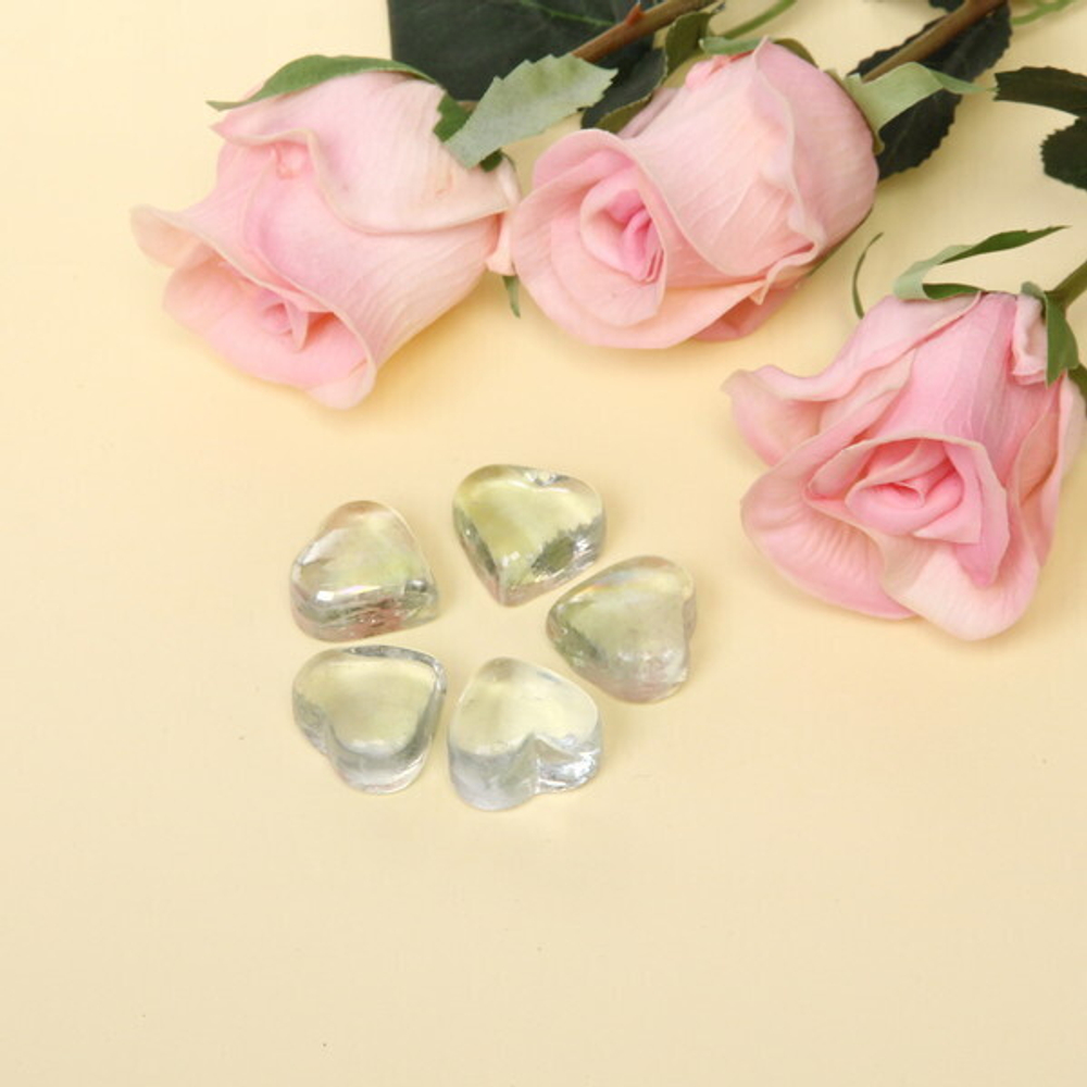 Стеклянные камушки для дизайна d25"Сердце» 100гр