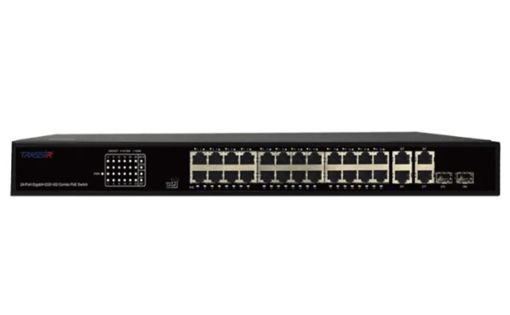 Коммутатор неуправляемый TRASSIR TR-NS14282С-370-24POE