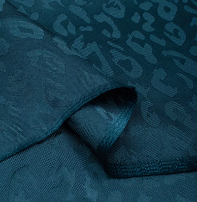 Атлас жаккард "Моар" леопард, 100 г/м2, ш. 150 см, морской синий