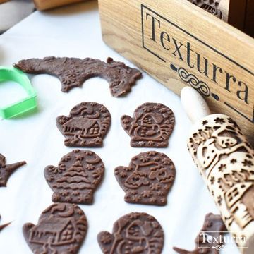 Малая скалка с узором Зимушка