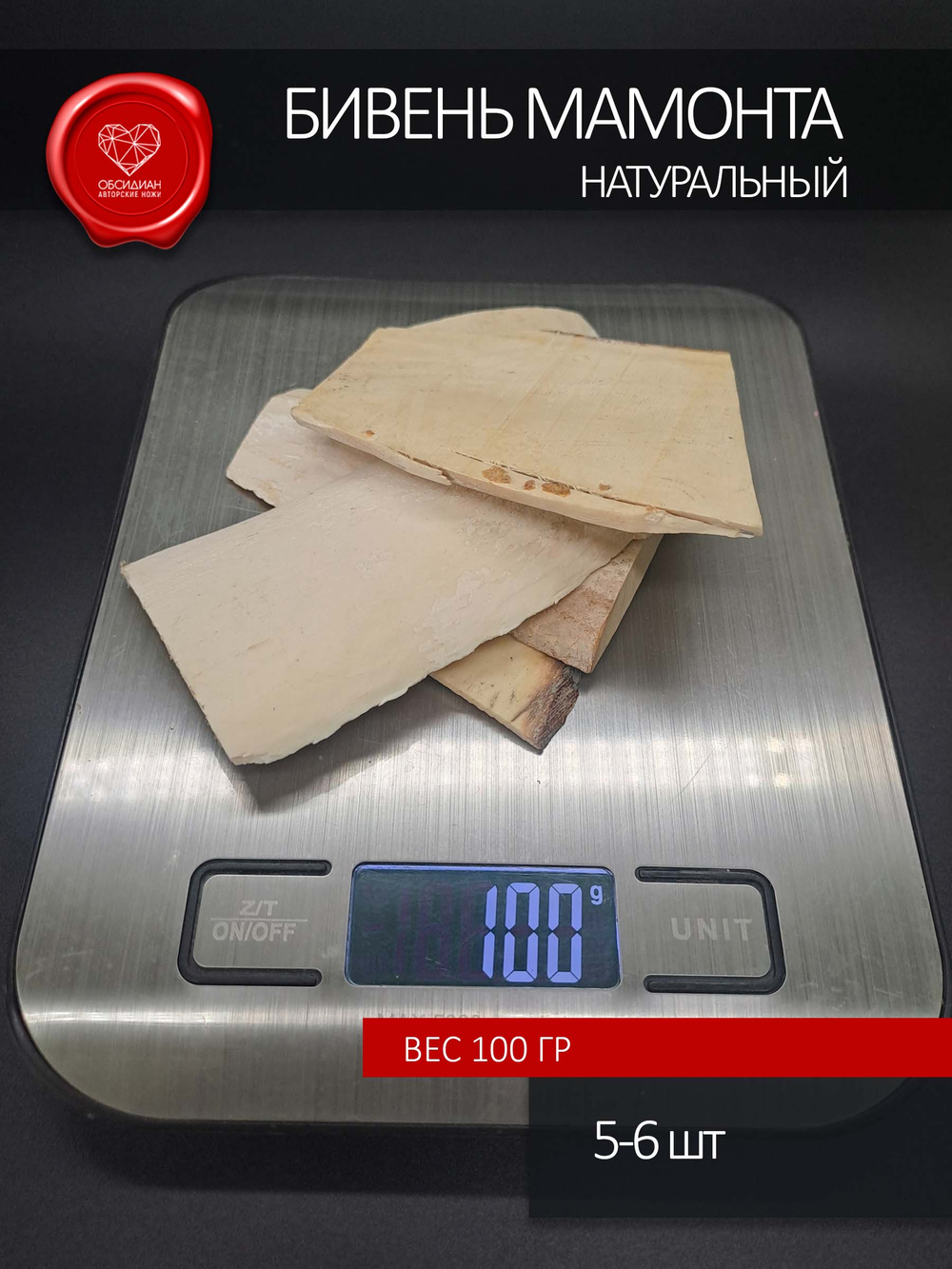 Бивень мамонта тонкая пластина